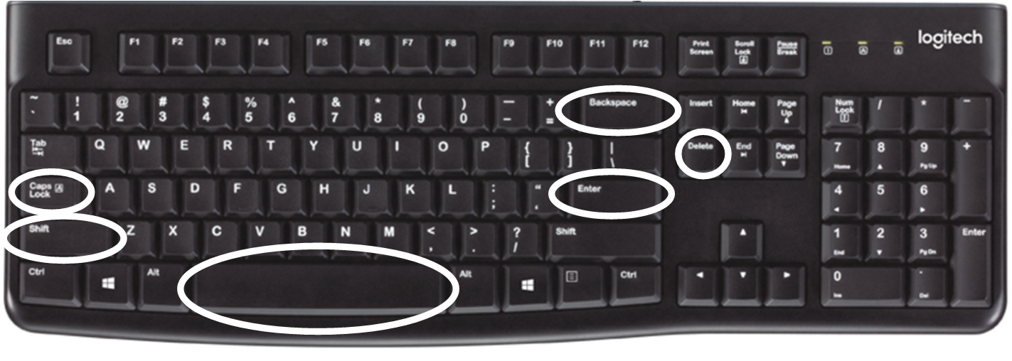 Keyboard with things circled.png